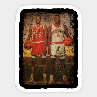 Stacey Augmon and Larry Johnson vintage 1991 Sticker